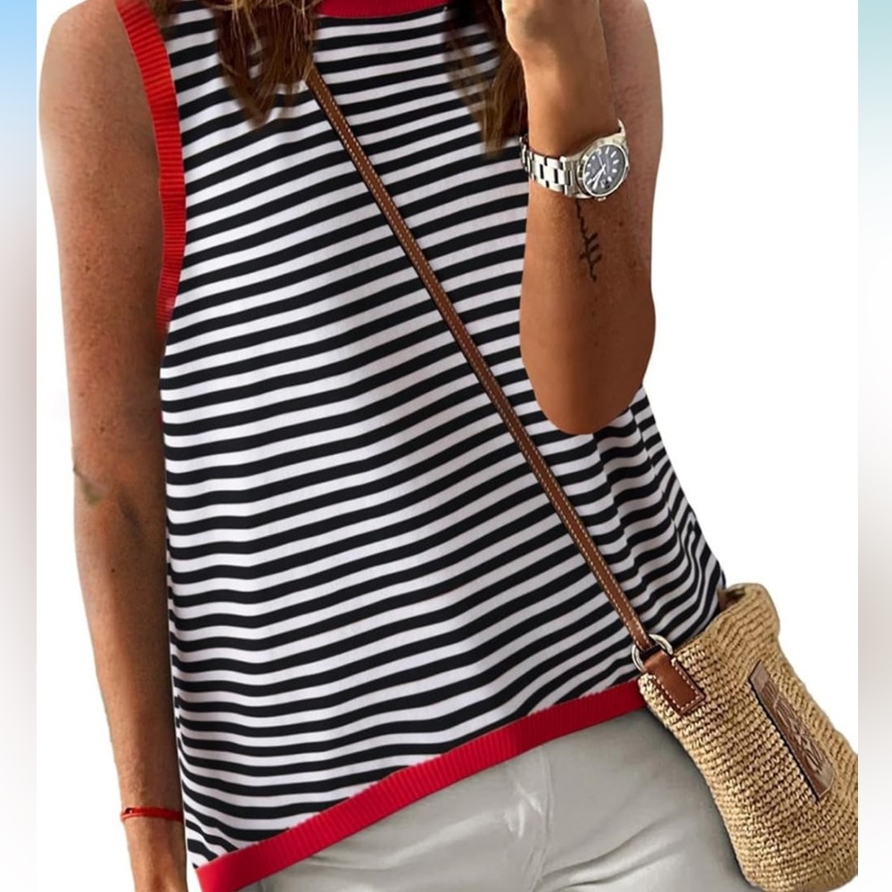 Dokotoo Red and Navy Striped tank!